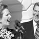 Power couple: Margaret Thatcher and Ronald Reagan at the peak of their influence in 1985.